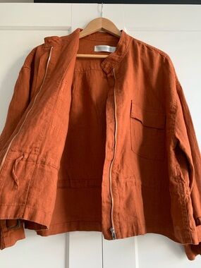 Contemporaine Simon 100% line women’s Rust Orange lightweight Jacket size L